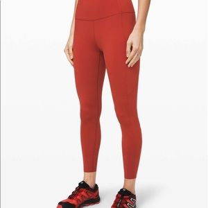 Lululemon Fast and Free 25in pant, size 4, magma color, nulux fabric